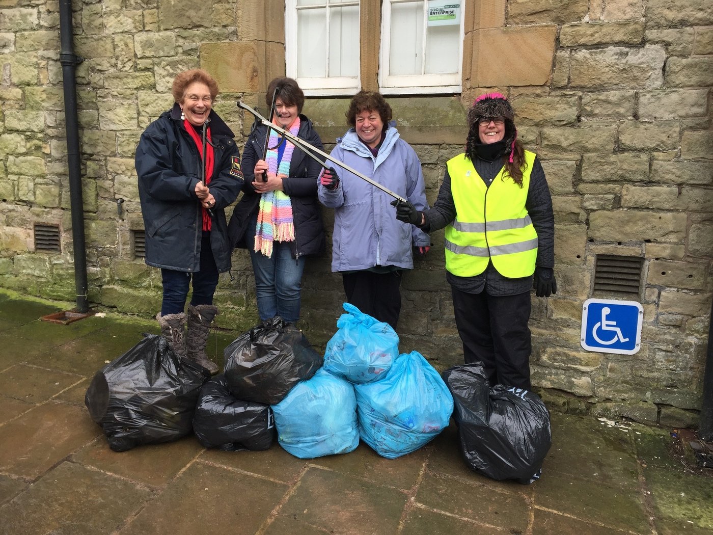 Antonia Allen, Lynne Andrew, Helen Robinson & Jocelyn Chambers- after the local WI sponsored litter pick in Alsto last weekend